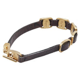 サルヴァトーレフェラガモ ブレスレット ブラウン ゴールド レザー メッキ レディース Salvatore Ferragamo 【中古】